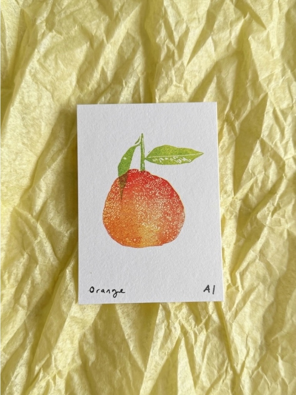 Ana Inciardi Orange Print Art Card